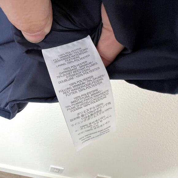 [J. Crew] Navy Blue Excursion Vest Striped Quilted Down Filled Puffer Vest Sz XS - Picture 10 of 10